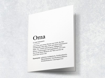 Karte "Oma" Definition - 2