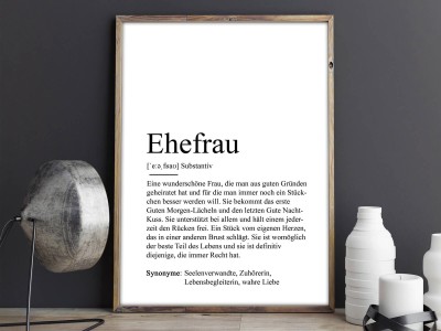 Poster "Ehefrau" Definition - 2