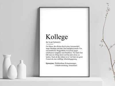 Poster "Kollege" Definition - 1