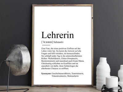 Poster "Lehrerin" Definition - 2