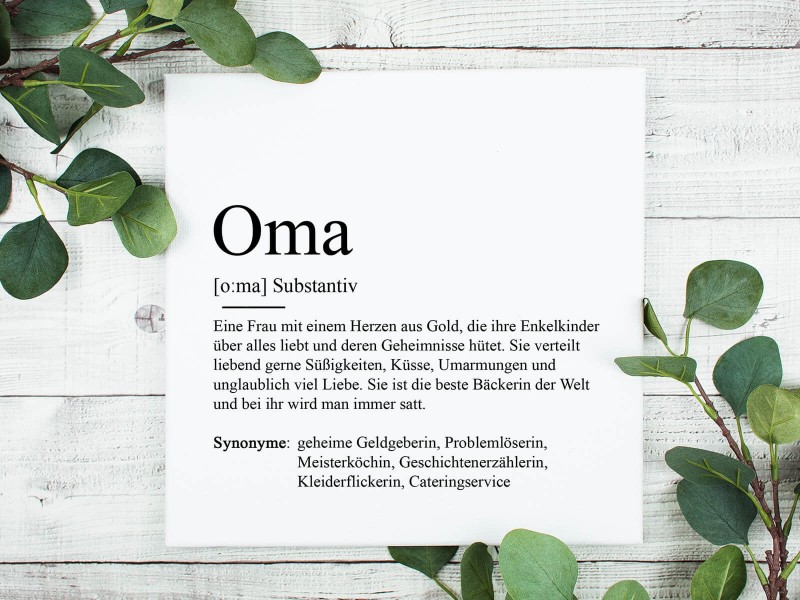 Leinwandbild "Oma" Definition - 1